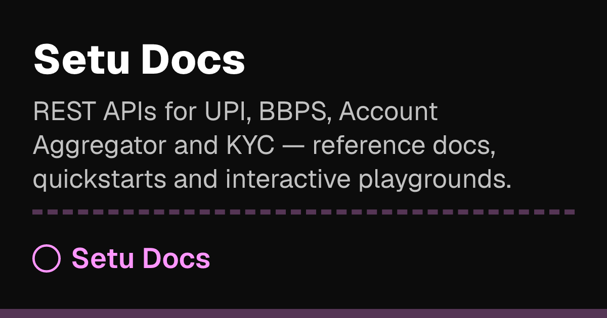 PAN API Reference | Setu Docs